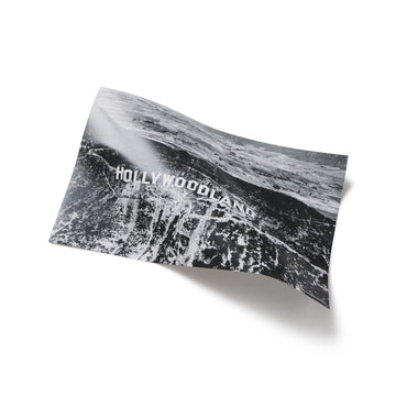 Art Print with 'Hollywoodland' text on a white background